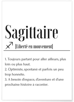 Affiche Définition Sagittaire | A3 : 29,7x42cm