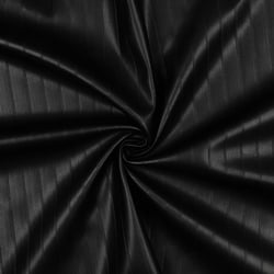 Tissu Simili cuir d'habillement souple rayé uni Noir