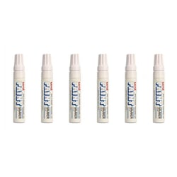 Lot de 6 Marqueurs PAINT Marker PX30 Pointe biseautée large 4 - 8,5mm Blanc UNI-BALL