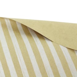 MégaCréa DIY - Papier cadeau à rayures Kraft et blanc 2 x 0,70m