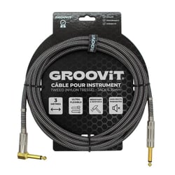CABLE JACK 6.35 D/C - 3M - NYLON TRESSÉ GRIS - GROOVIT®