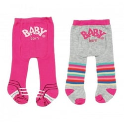 2 paires de collants : grise + rose baby born 43 cm - zapf creation