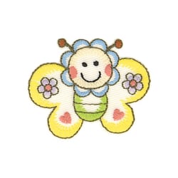 Ecusson thermocollant jardin rigolo papillon 4,8cm x 4,1cm