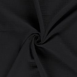 Tissu Triple gaze de coton Noir