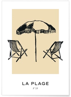 Affiche La plage | A3 : 29,7x42cm