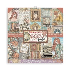 Pochette de 10 feuilles recto verso Lady vagabond Lifestyle Stamperia