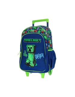 Sac à dos à roulettes Mybagstory - Bleu,Vert - Minecraft - 2 compartiments