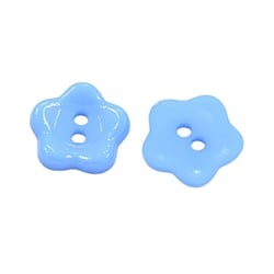 20 BOUTONS Acrylique BLEU forme Fleur 2 trous diamètre 12 mm - creation couture diy
