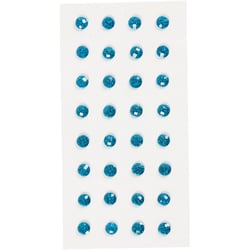 Pierres de strass, d 8 mm, bleu, 32 pièces/ 1 Pq.