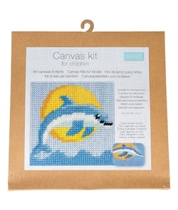 Kits Canevas enfant - 17 x 17 cm -Trimits Dauphin Joueur