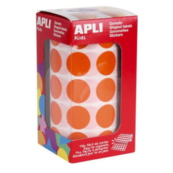 Apli Agipa - Gommettes rouleau Rond Ø 20 mm orange x 1 770