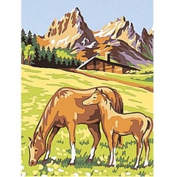 LUC - Kit canevas Chevaux 25x30cm