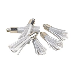 Mini pompons 6 pièces argent 2,5cm