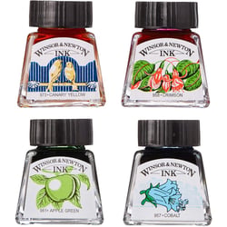 Set de 4 flacons 14ml encre à dessiner - Winsor & Newton