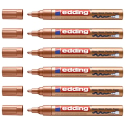 Lot de 6 marqueurs peinture permanente pointe ronde 2-4 mm - EDDING - Cuivre