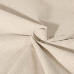 Tissu Toile de Coton aspect Lin Aubiane uni Beige