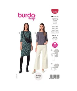 Patron Burda 5985 - Robe étroite & tee-shirt à manches 3/4 avec encolure bateau du 36 au 46 (FR) taille n°FR 34-44