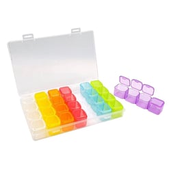 Boite rangement diamond painting 28 cases couleurs 17,5 cm