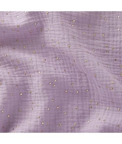 TISSU GLIT DOUBLE GAZE PAILLETE OR de 140 cm de largeur Lilas Clair/or violet vendu par 50 cm
