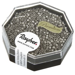 Delica-rocailles, 1,6mm métallic dépoli,boîte, gris acier, 4g