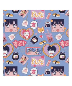 Tissu coton love de 150 cm de largeur INLOVEBLEU vendu par 50 cm