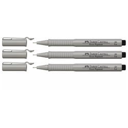 Lot de 3 stylos feutres - FABER-CASTELL - ECCO PIGMENT - Pointe conique 0,2 mm - Noir