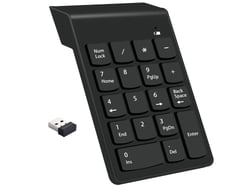 Avizar Clavier Numérique Sans Fil 18 Touches Silencieux avec Inclinaison de 15° Noir