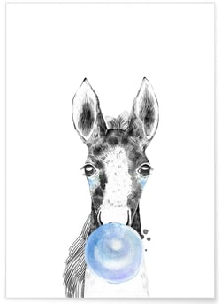 Poster Bulle de Cheval Bleue | A3 : 29,7x42cm
