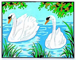 Kit canevas Les cygnes 20x25cm
