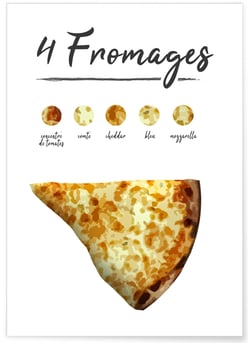 Affiche Pizza 4 Fromages | A3 : 29,7x42cm