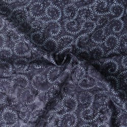 Tissu Coton imprimé Batik Inkora sur fond Bleu nuit - Au mètre