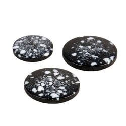 Lot de 3 boutons rond plastique recyclé 2 trous noir