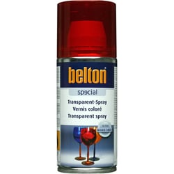 Spray de vernis coloré - Rouge - Semi-transparent - Verre - Plastique - Belton - 150ml