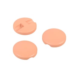 Bouton rond simple orange pêche 18mm