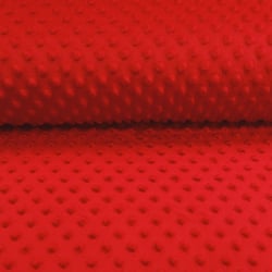 Tissu Doudou Ultra doux Pois Rouge