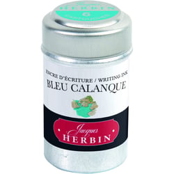 6 cartouches d'encre - Bleu calanque - Pour stylos plume et roller - Herbin