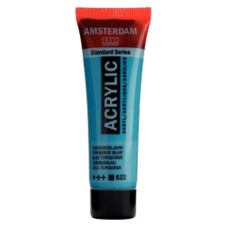 Peinture acrylique en tube - Bleu turquoise - 522 - Amsterdam - 20ml
