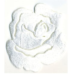 Ecusson thermocollant Rose blanc 4cmx5cm