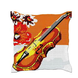LUC - Kit coussin demi-point Violon (40x40 cm fini)