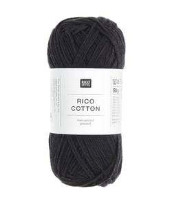 Coton à tricoter ou à crocheter Rico Cotton - Rico Design 905 Noir