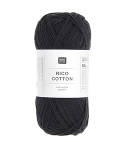 Coton à tricoter ou à crocheter Rico Cotton - Rico Design 905 Noir