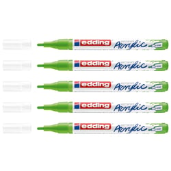 Lot de 5 marqueurs acryliques EDDING - Vert Jaune - Pointe fine 1-2 mm