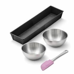Set de 4 ustensiles de pâtisserie moule à gâteaux 2 bols et spatule Collection Zenker pure