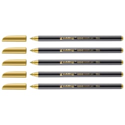 Lot de 5 feutres de coloriage métallisé - EDDING - Or Métallisé - Pointe ronde 1-3 mm