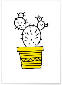 Poster Cactus jaune | A3 : 29,7x42cm