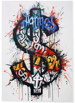 Affiche Dollar Graffiti Pop Art | A3 : 29,7x42cm