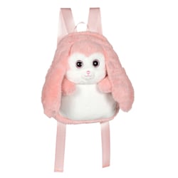 Peluche - Fluffy Bag – Sac à Dos en Peluche – Lapin Rose & Blanc – 30 cm