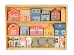 Blocs de ville en bois- Maisons, personnages et accessoires