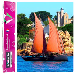 Diamond Painting Broderie Diamant LUMINLIFE 40x50cm, 100% strass, diamants ronds - Bateau à voiles