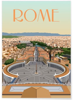 Affiche ville Rome 2 | A3 : 29,7x42cm